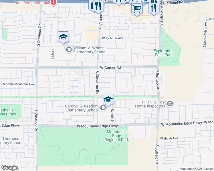 map of restaurants, bars, coffee shops, grocery stores, and more near 8136 Memory Lake Avenue in Las Vegas