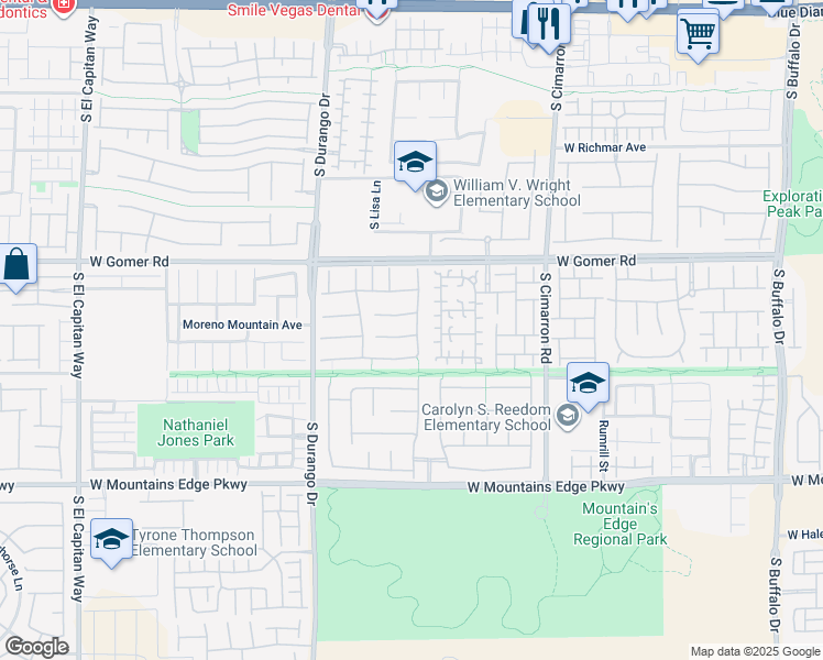 map of restaurants, bars, coffee shops, grocery stores, and more near 8422 Elche Court in Las Vegas