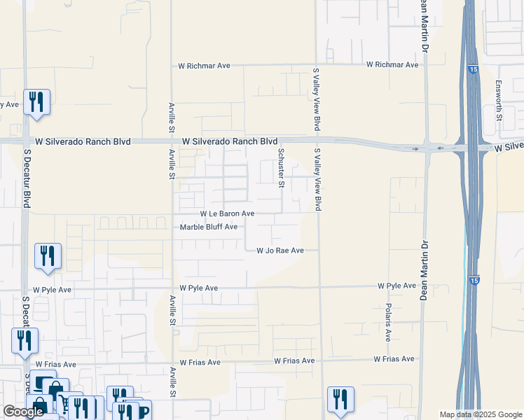 map of restaurants, bars, coffee shops, grocery stores, and more near 4018 West Le Baron Avenue in Las Vegas