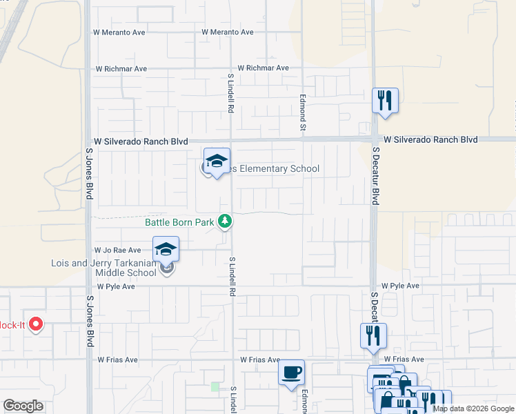 map of restaurants, bars, coffee shops, grocery stores, and more near 9886 Gold Coin Court in Las Vegas