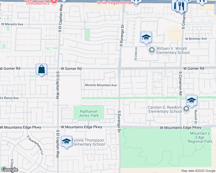 map of restaurants, bars, coffee shops, grocery stores, and more near 8667 Moreno Mountain Avenue in Las Vegas