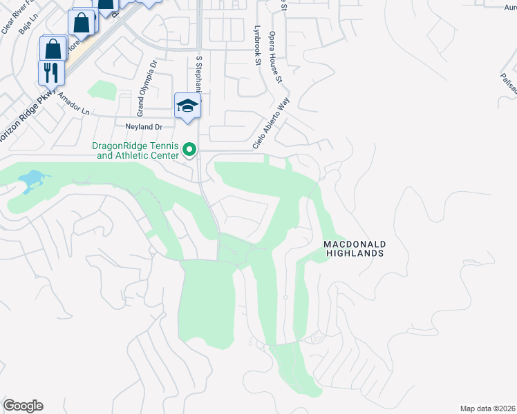 map of restaurants, bars, coffee shops, grocery stores, and more near 1357 Enchanted River Dr in Henderson