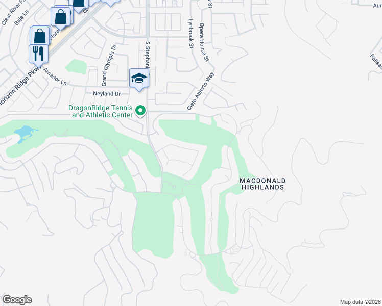 map of restaurants, bars, coffee shops, grocery stores, and more near 1357 Enchanted River Drive in Henderson