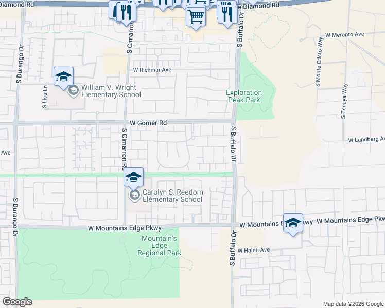 map of restaurants, bars, coffee shops, grocery stores, and more near 7927 Brianna Cheerful Avenue in Las Vegas