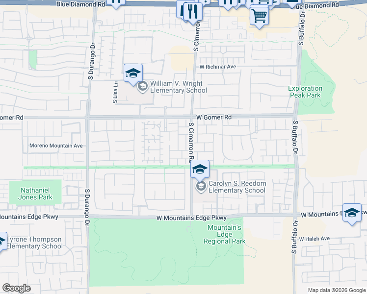 map of restaurants, bars, coffee shops, grocery stores, and more near 9804 Gifthouse Street in Las Vegas