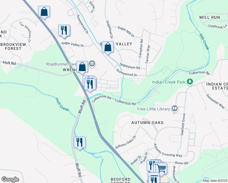 map of restaurants, bars, coffee shops, grocery stores, and more near 8212 Lenox Creekside Drive in Nashville