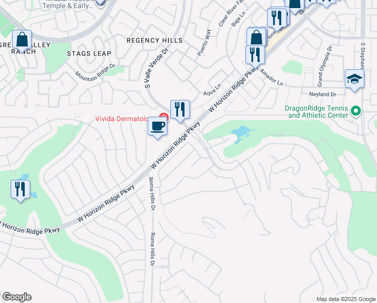 map of restaurants, bars, coffee shops, grocery stores, and more near 1704 Choice Hills Drive in Henderson