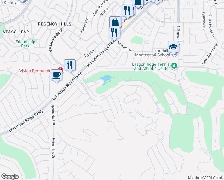 map of restaurants, bars, coffee shops, grocery stores, and more near 1520 Macdonald Ranch Drive in Henderson