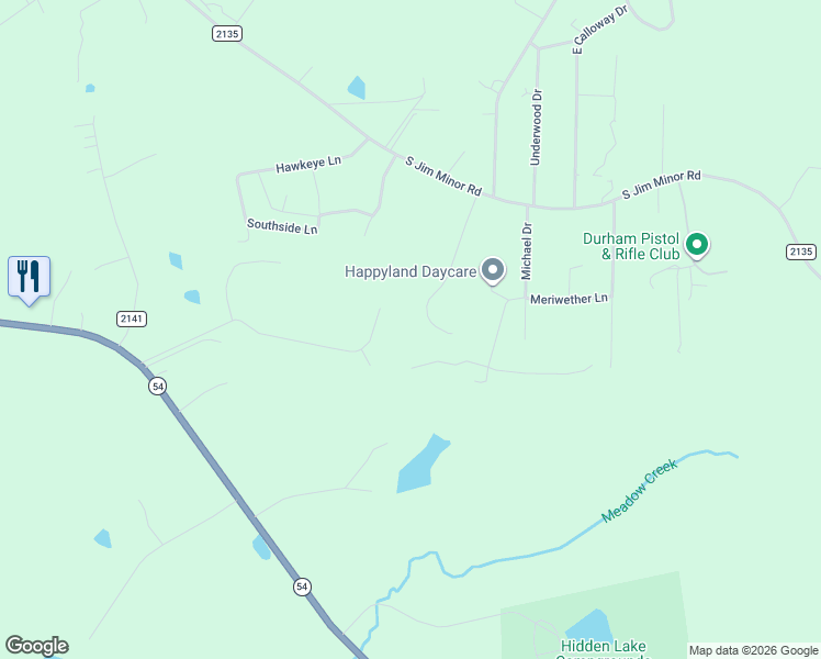 map of restaurants, bars, coffee shops, grocery stores, and more near 3849 Redbud Road in Haw River