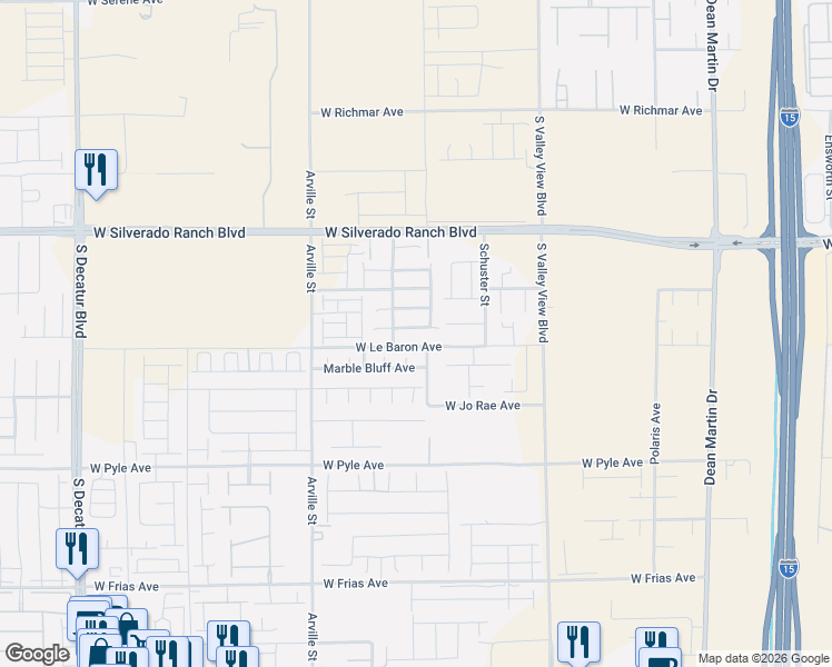 map of restaurants, bars, coffee shops, grocery stores, and more near 4145 Prairie Star Avenue in Las Vegas