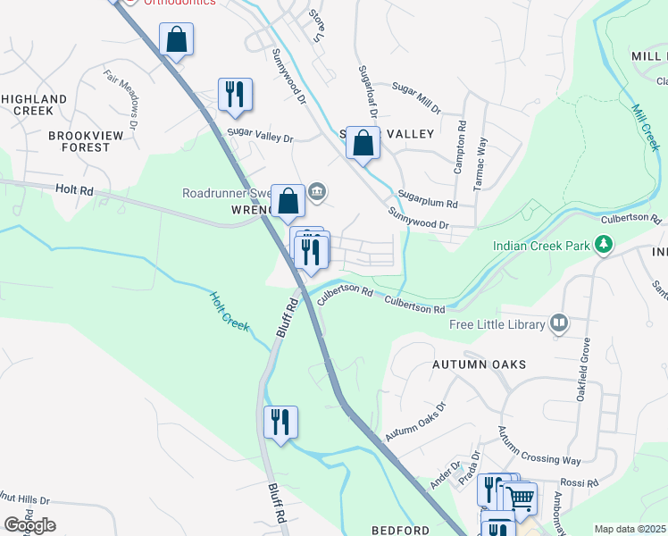 map of restaurants, bars, coffee shops, grocery stores, and more near 8511 Burnham Lane in Nashville