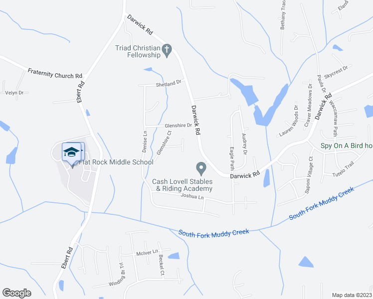 map of restaurants, bars, coffee shops, grocery stores, and more near 2235 Waldenshire Road in Winston-Salem