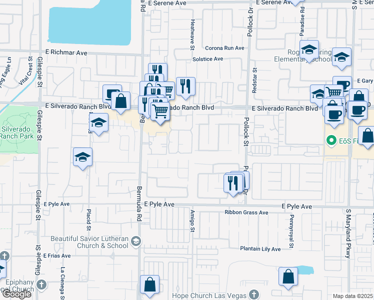 map of restaurants, bars, coffee shops, grocery stores, and more near in Las Vegas