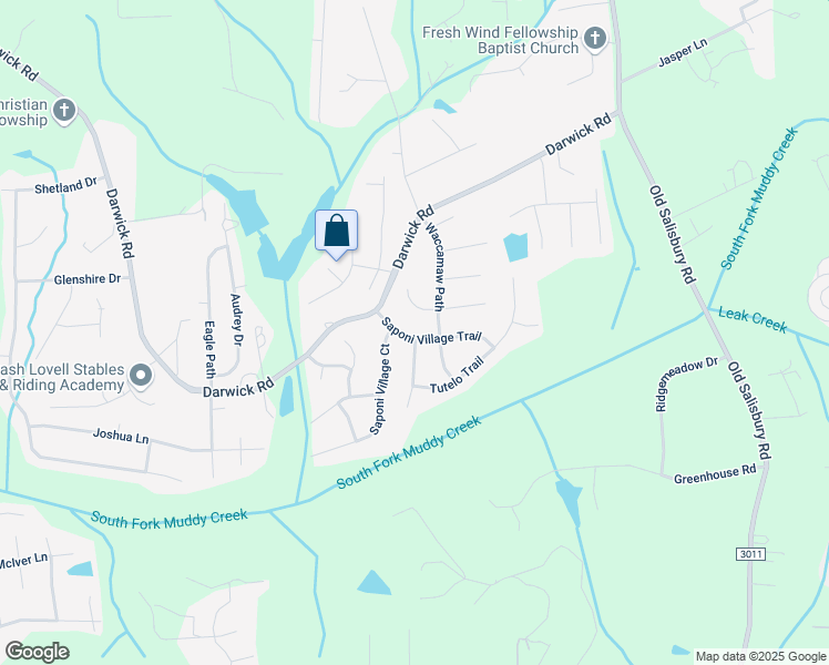 map of restaurants, bars, coffee shops, grocery stores, and more near 4851 Saponi Village Trail in Winston-Salem