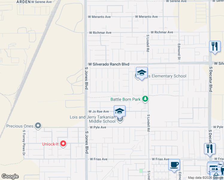 map of restaurants, bars, coffee shops, grocery stores, and more near 9867 Parador Cellars Court in Las Vegas