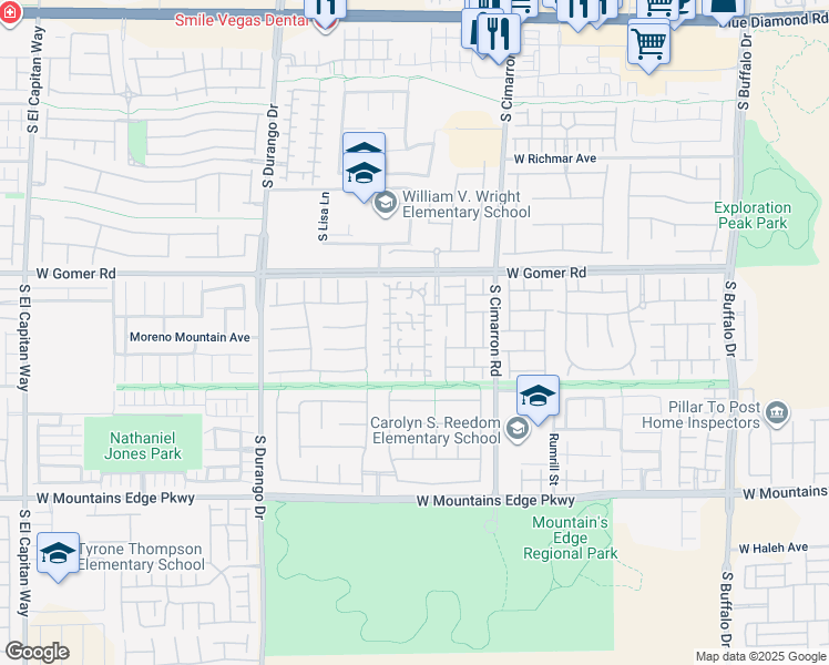 map of restaurants, bars, coffee shops, grocery stores, and more near 8337 Gourley Avenue in Las Vegas