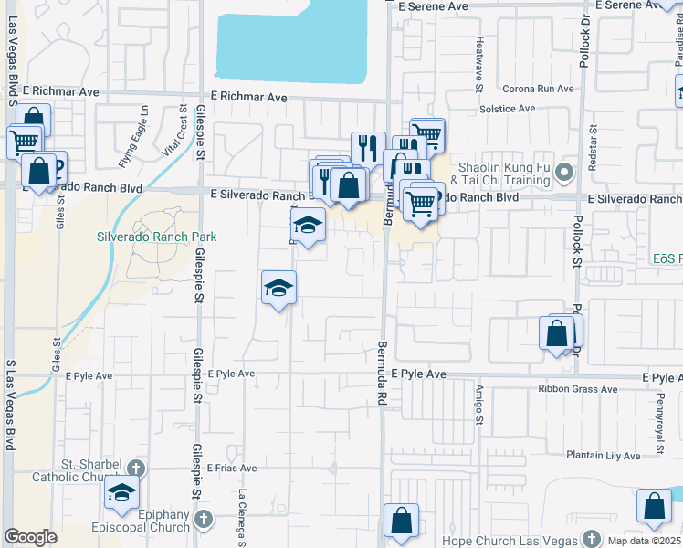 map of restaurants, bars, coffee shops, grocery stores, and more near 9879 Jazzy June Street in Las Vegas