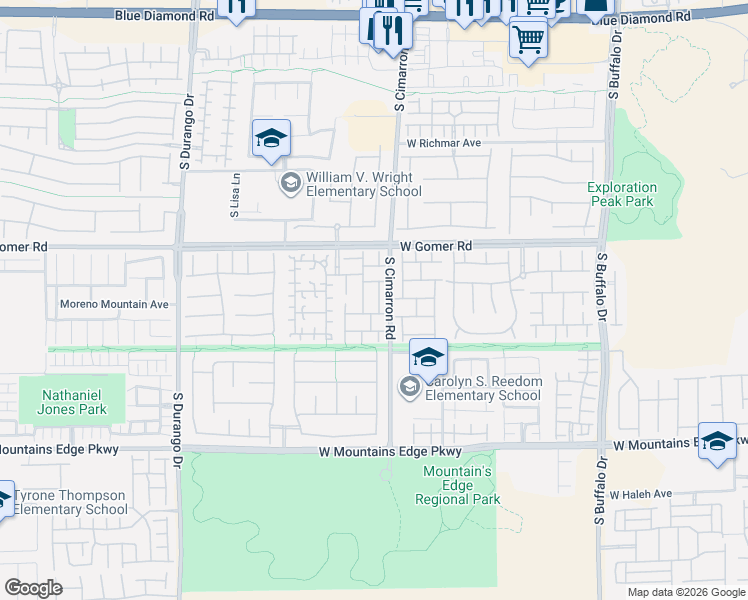 map of restaurants, bars, coffee shops, grocery stores, and more near 9804 Gifthouse Street in Las Vegas
