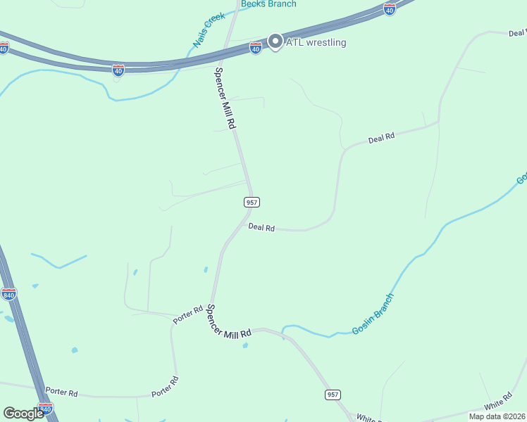 map of restaurants, bars, coffee shops, grocery stores, and more near 1610 Deal Road in Burns