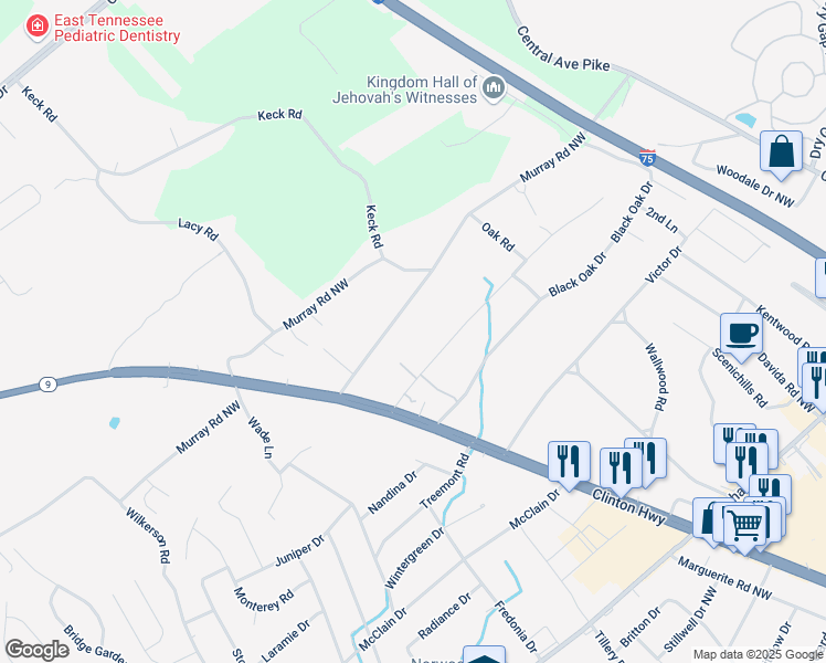 map of restaurants, bars, coffee shops, grocery stores, and more near 712 Metler Drive in Knoxville