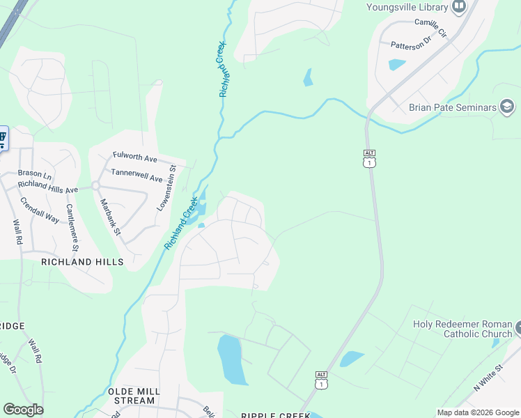 map of restaurants, bars, coffee shops, grocery stores, and more near 1229 Shadow Shade Drive in Youngsville