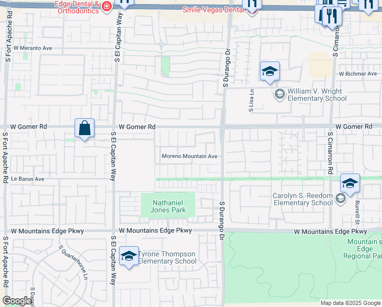 map of restaurants, bars, coffee shops, grocery stores, and more near 8706 Moreno Mountain Avenue in Las Vegas