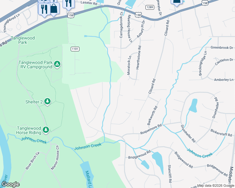 map of restaurants, bars, coffee shops, grocery stores, and more near 701 Barrocliff Road in Clemmons