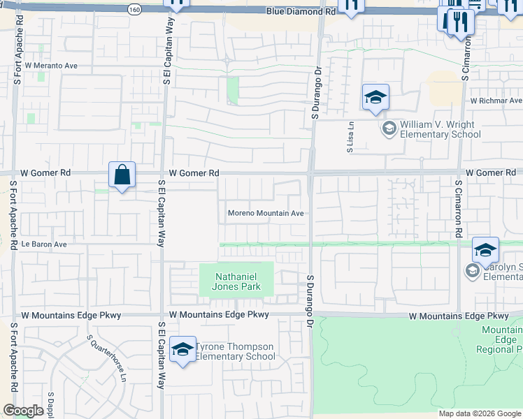 map of restaurants, bars, coffee shops, grocery stores, and more near 8722 Moreno Mountain Avenue in Las Vegas