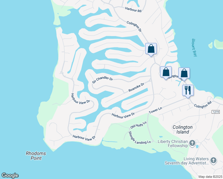 map of restaurants, bars, coffee shops, grocery stores, and more near 354 Sir Chandler Drive in Kill Devil Hills