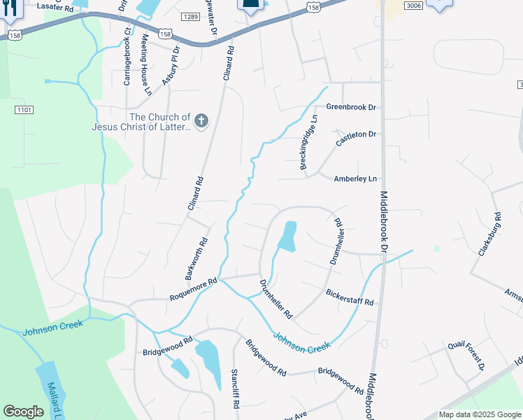 map of restaurants, bars, coffee shops, grocery stores, and more near 108 Briarwood Court in Clemmons