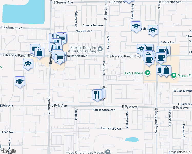 map of restaurants, bars, coffee shops, grocery stores, and more near 728 Elliott Peak Avenue in Las Vegas