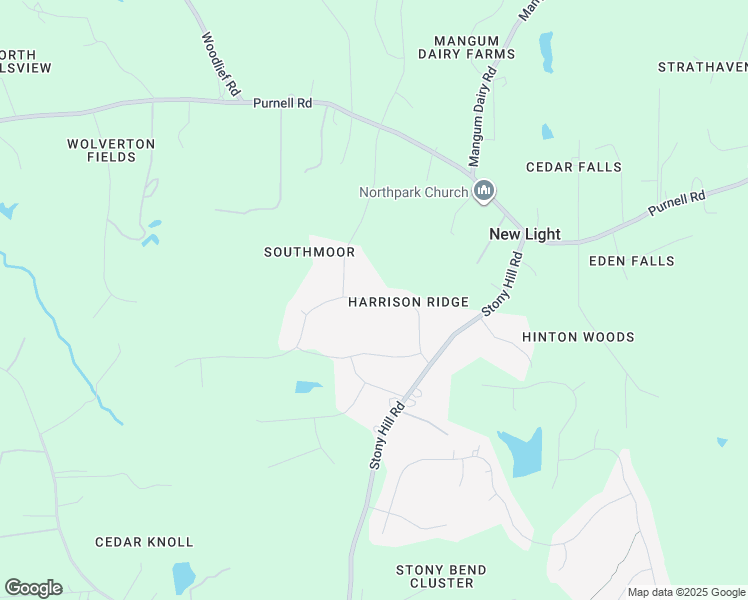 map of restaurants, bars, coffee shops, grocery stores, and more near Harrison Ridge Road in Wake Forest