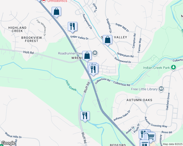 map of restaurants, bars, coffee shops, grocery stores, and more near 6438 Nolensville Pike in Nashville