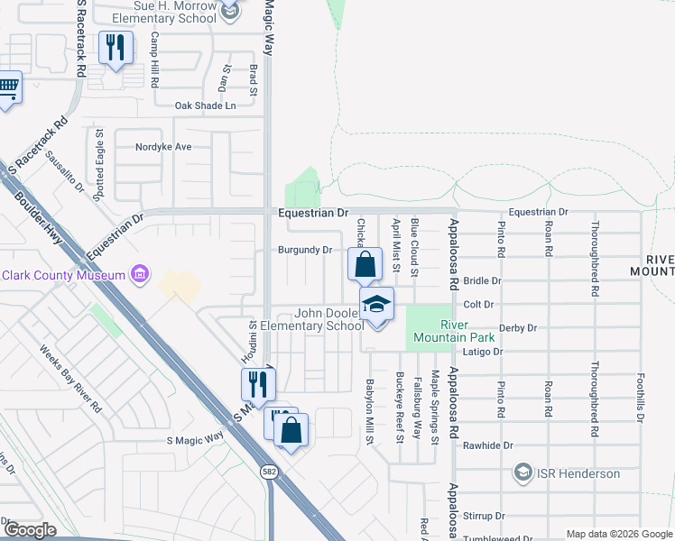 map of restaurants, bars, coffee shops, grocery stores, and more near 1931 Golden Shadow Court in Henderson