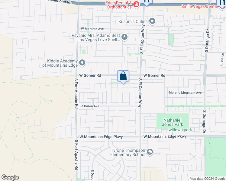 map of restaurants, bars, coffee shops, grocery stores, and more near 9802 White Lilac Street in Las Vegas
