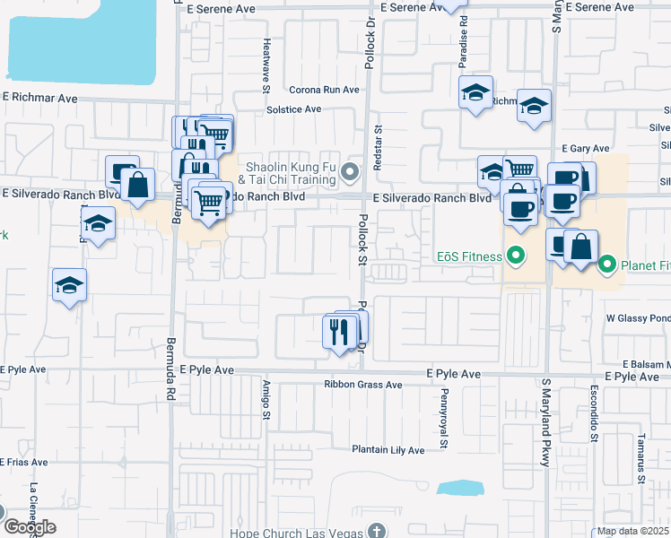 map of restaurants, bars, coffee shops, grocery stores, and more near 728 Elliott Peak Avenue in Las Vegas