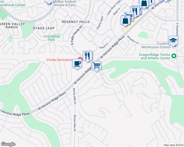 map of restaurants, bars, coffee shops, grocery stores, and more near 1701 Cypress Manor Drive in Henderson