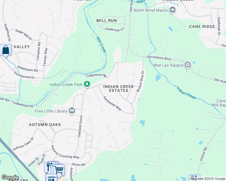 map of restaurants, bars, coffee shops, grocery stores, and more near 7409 Stecoah Street in Nashville