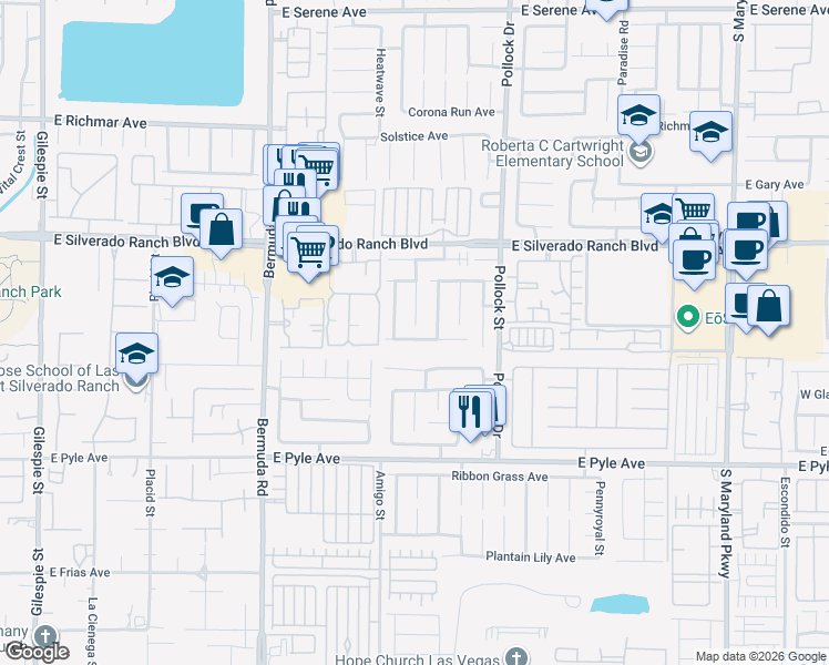 map of restaurants, bars, coffee shops, grocery stores, and more near 650 Elliott Peak Avenue in Las Vegas