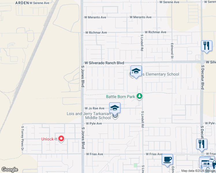 map of restaurants, bars, coffee shops, grocery stores, and more near 9857 Mercer Estates Ct in Las Vegas