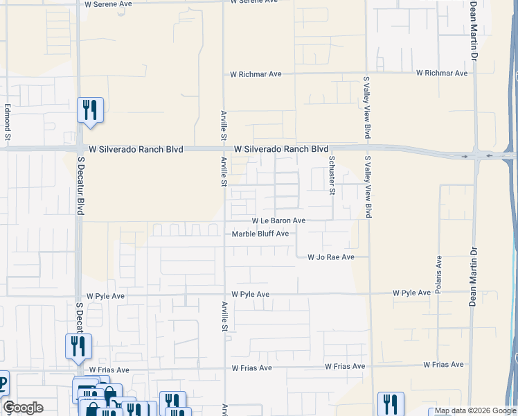 map of restaurants, bars, coffee shops, grocery stores, and more near in Las Vegas
