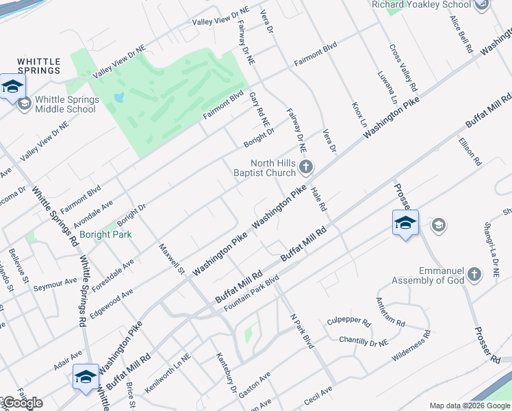 map of restaurants, bars, coffee shops, grocery stores, and more near 3235 Thomas Hill Way in Knoxville