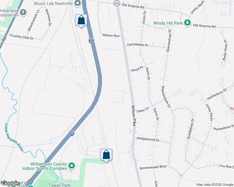 map of restaurants, bars, coffee shops, grocery stores, and more near 743 Rolling Fork Drive in Brentwood