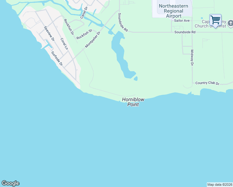 map of restaurants, bars, coffee shops, grocery stores, and more near 125 Horniblow Point Road in Edenton