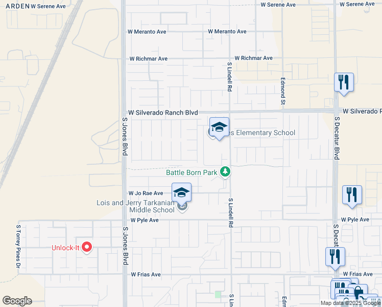map of restaurants, bars, coffee shops, grocery stores, and more near 5659 Camilla Cellars Court in Las Vegas