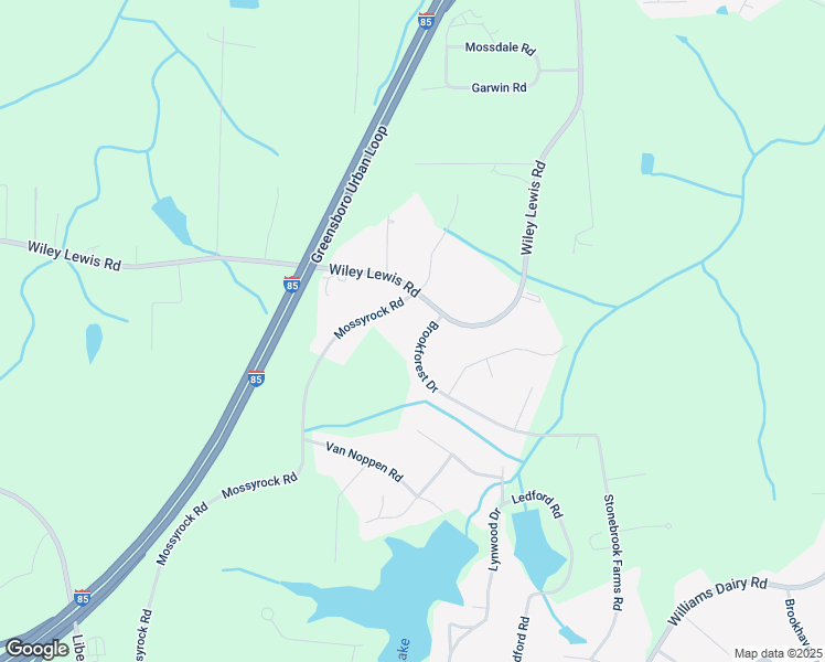 map of restaurants, bars, coffee shops, grocery stores, and more near 3805 Mossyrock Road in Greensboro