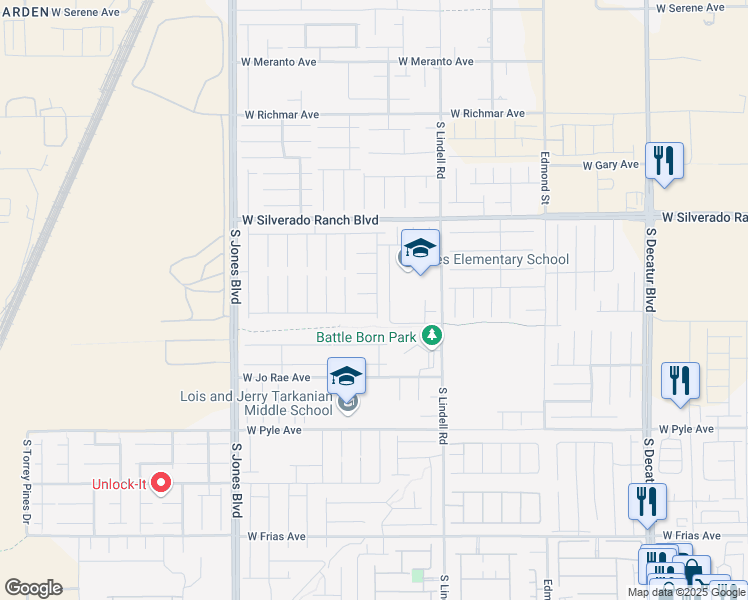 map of restaurants, bars, coffee shops, grocery stores, and more near 5623 Camilla Cellars Court in Las Vegas