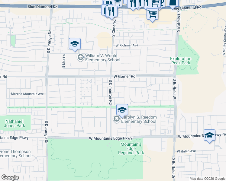 map of restaurants, bars, coffee shops, grocery stores, and more near 9799 Mount Kenyon Street in Las Vegas