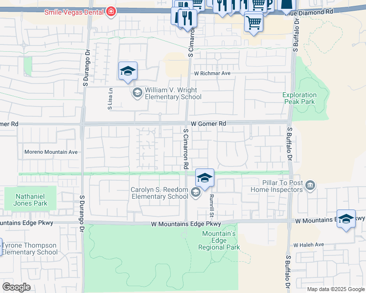 map of restaurants, bars, coffee shops, grocery stores, and more near 9792 Twin Mill Street in Las Vegas