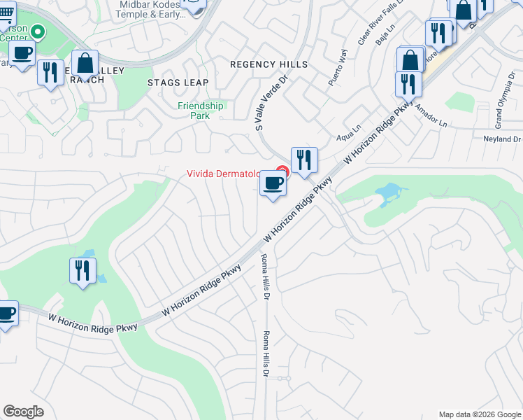 map of restaurants, bars, coffee shops, grocery stores, and more near 2001 Joy View Lane in Henderson